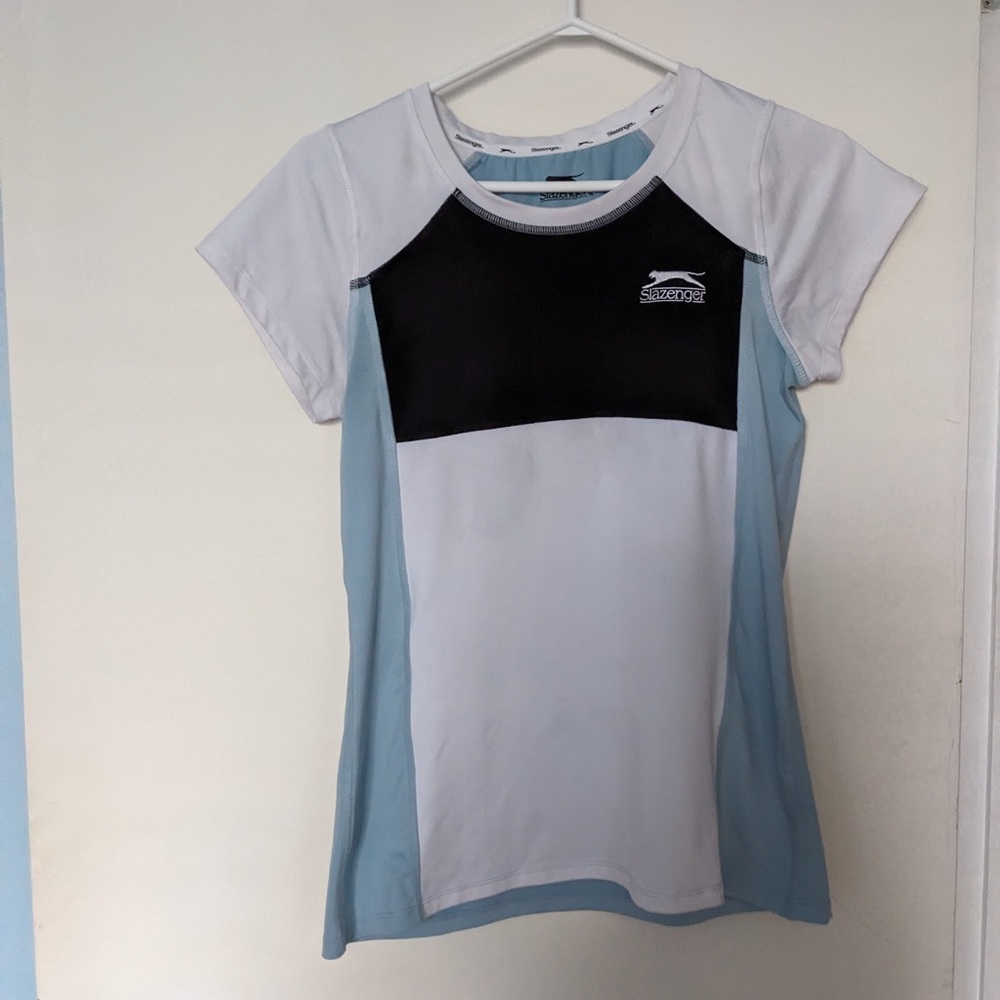 Slazenger White and Light Blue Sports Tee